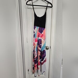 Black & Multicolor Floral Maxi Dress